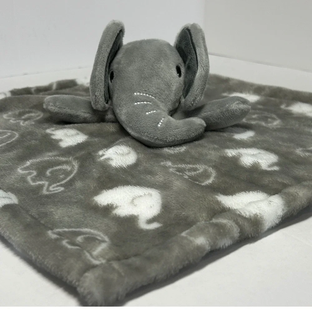 Necessities by Tendertyme Elephant Lovey Security Blanket‎ Gray Plush Baby Kids
